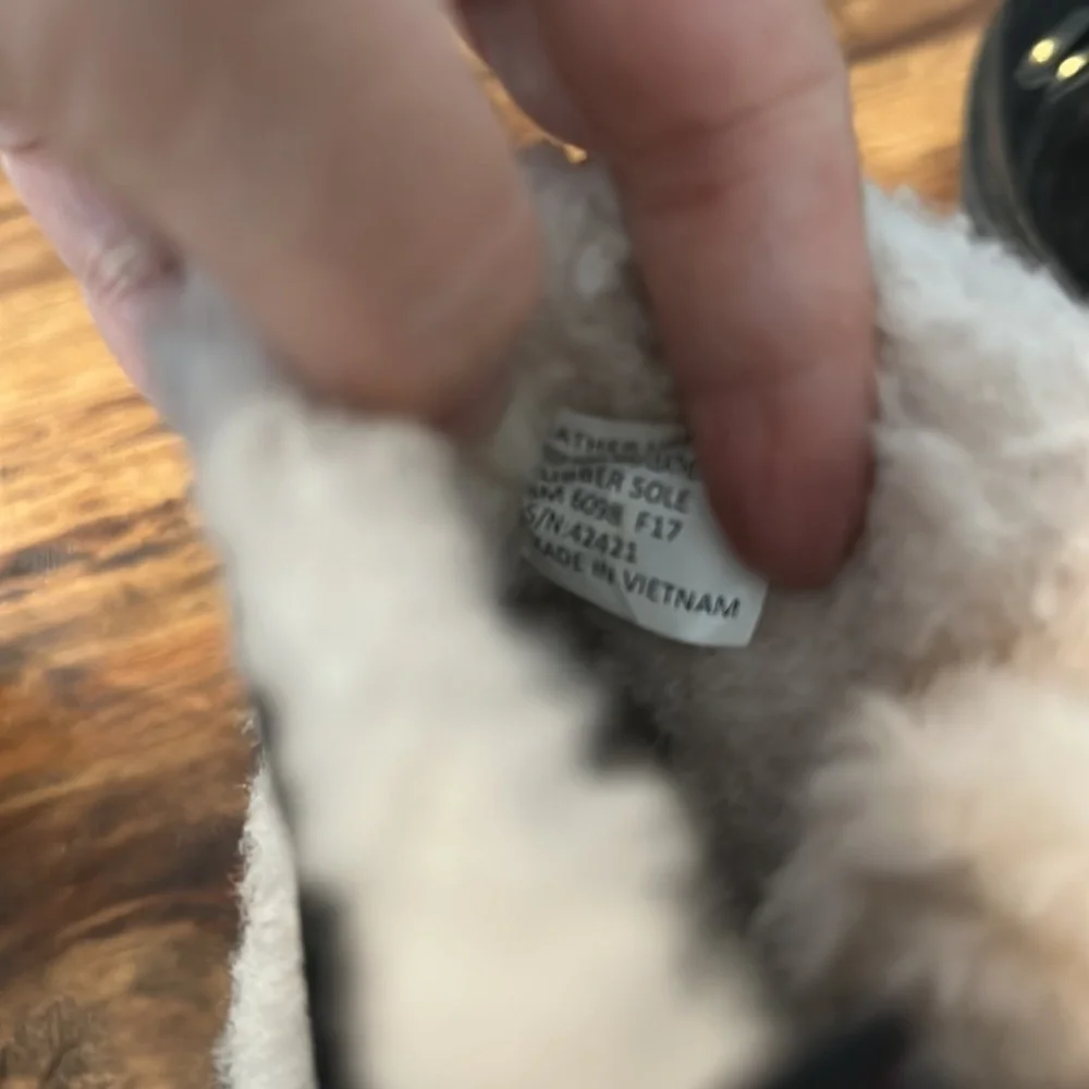 Tory Burch Cooper Suede and Sheep Fur Black Boot Sz8